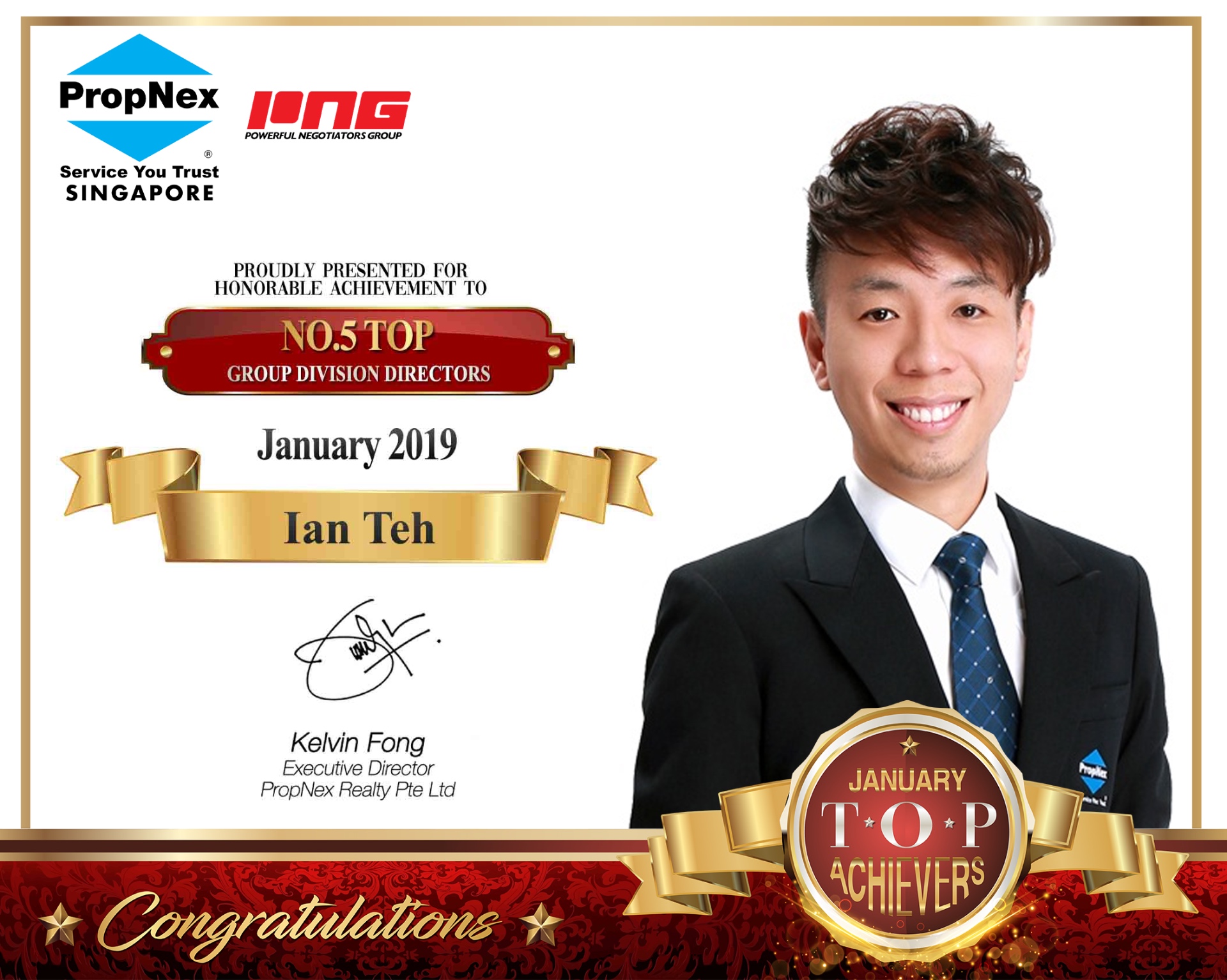PropNex Top 5th Group Division Director · January 2019