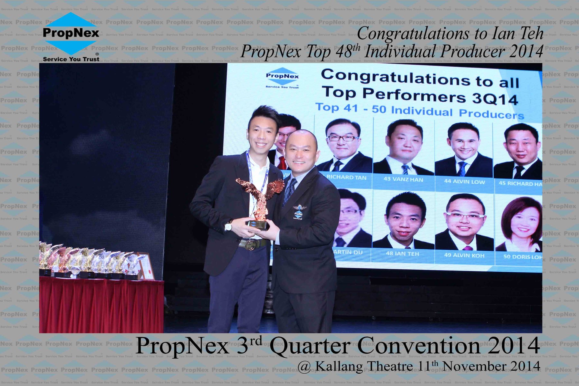 PropNex Top 48th Individual Producer · 3Q 2014 · Kallang Theatre